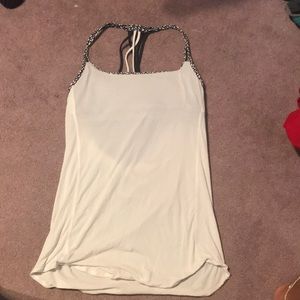 White and black athletic tank top